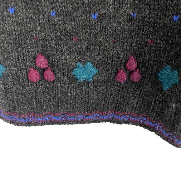 Vintage Woolrich Pure Wool Knit Holiday Swan Wreath Sweater Womens Small AS IS - Picture 3 of 6